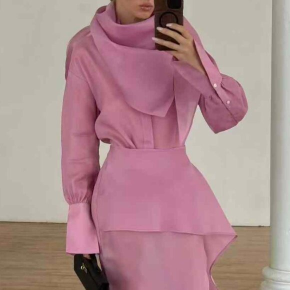 BEST Helsa The Silk Gazar Shirt Ash Rose Pink Quiet Lux - Picture 1 of 12